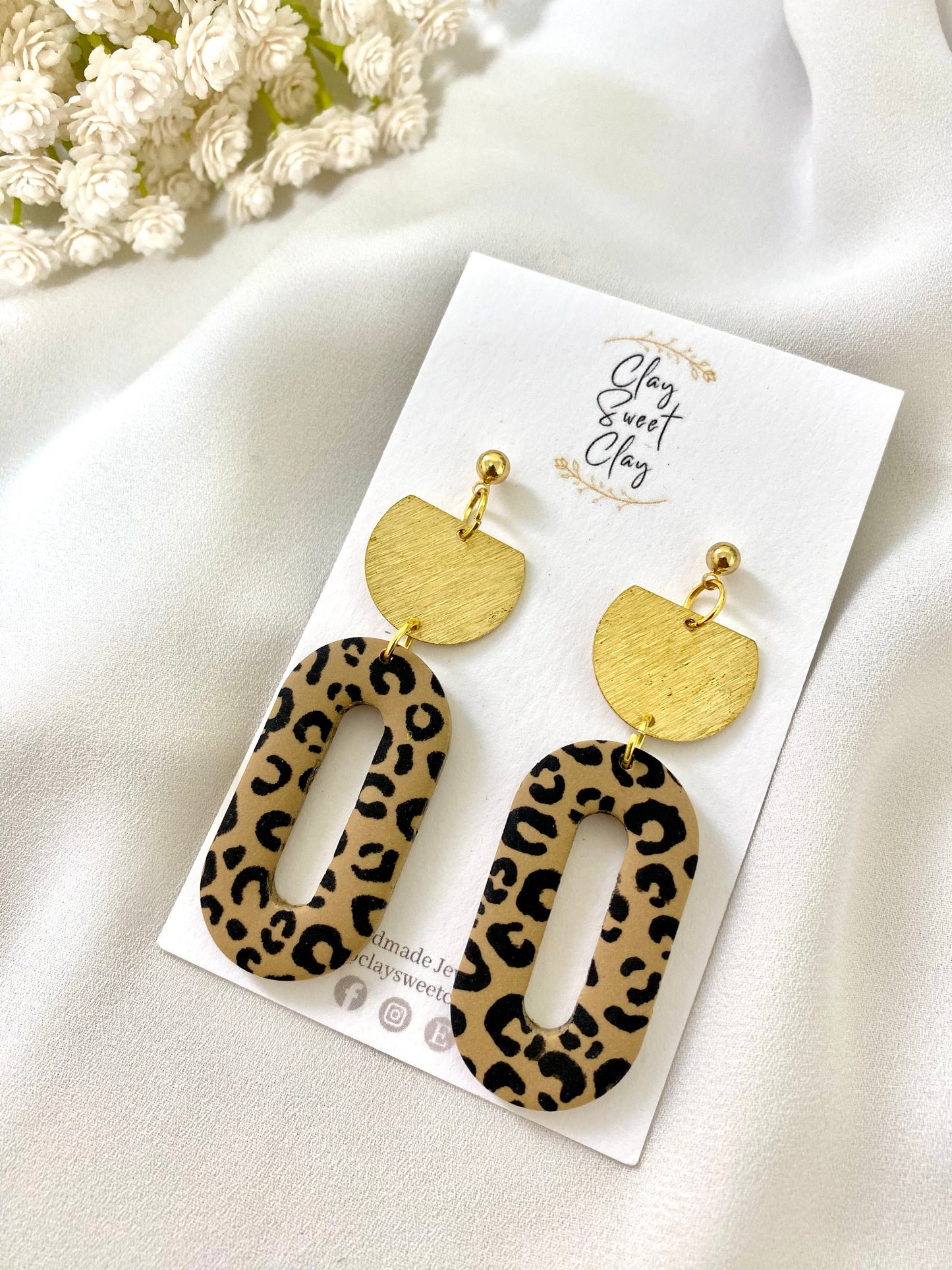 Leopard Long Donut Earrings