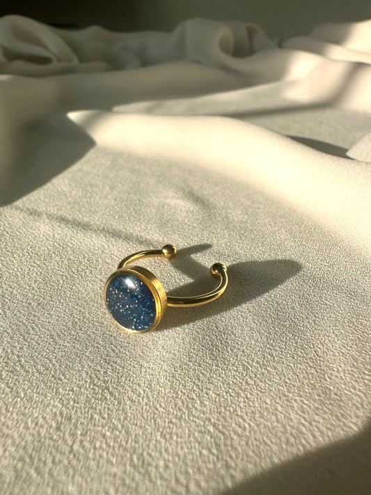 Blue Sky - Adjustable Gold Ring
