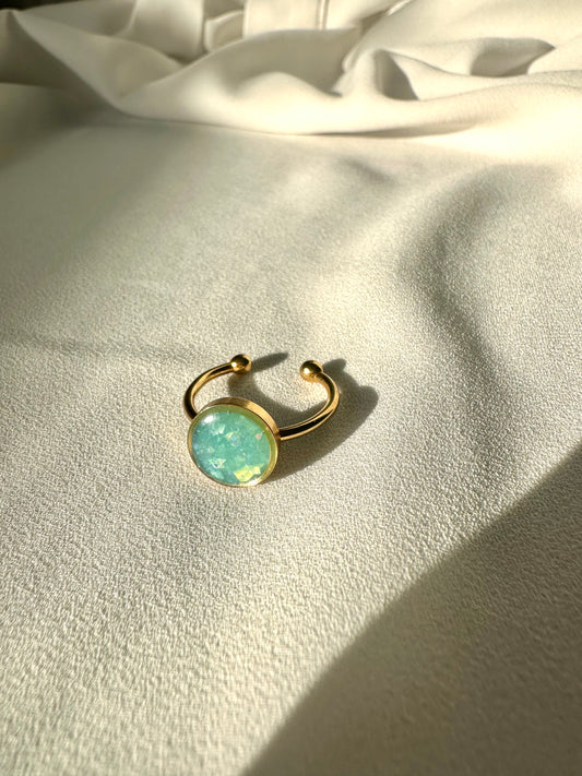 Jade Opal - Adjustable SS Ring