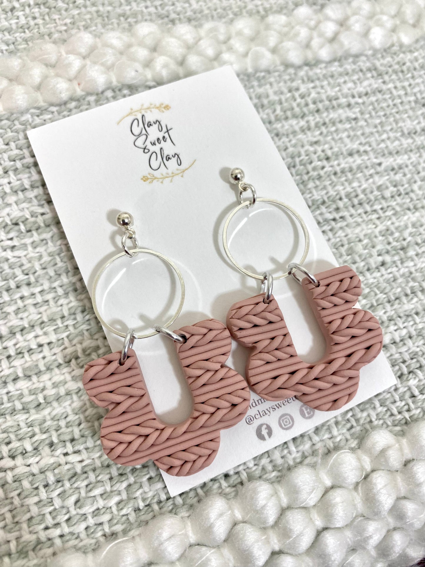 Knitted Sweater Earrings - Multiple Colors
