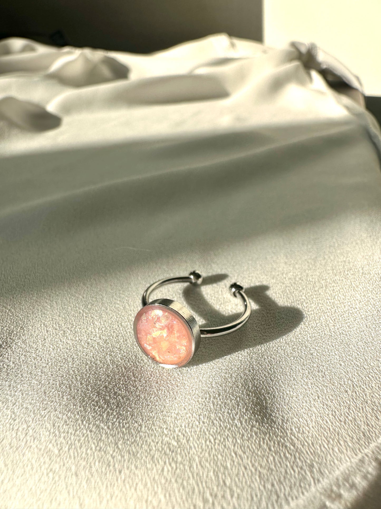 Sunstone Opal - Adjustable SS Ring