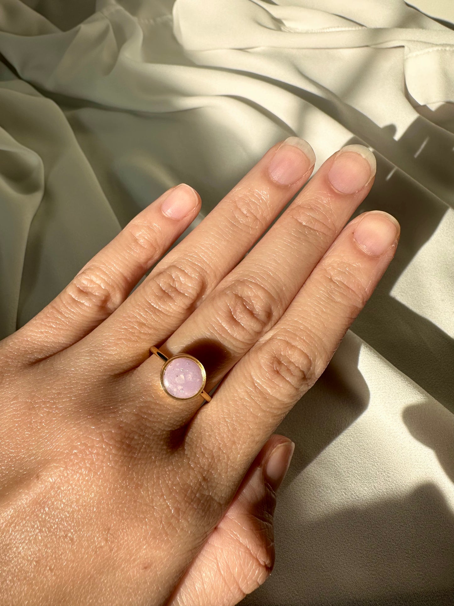 Light Purple Opal- Adjustable Gold Ring