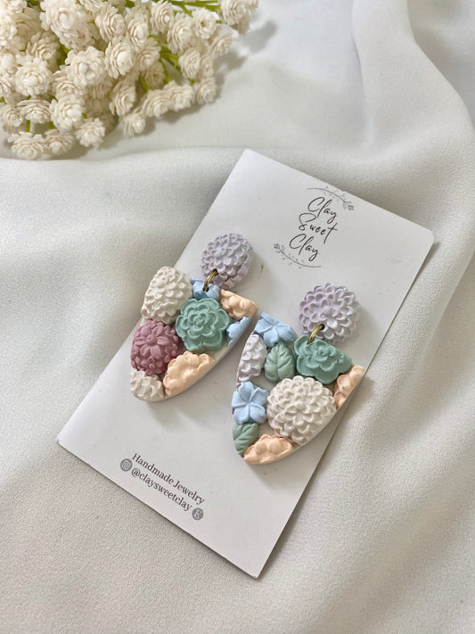 Flowers Bouquet - Oval Arch Earrings