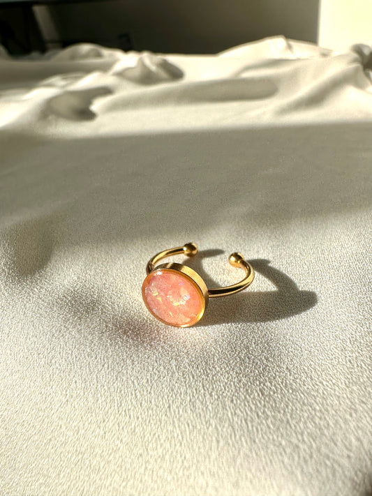 Sunstone Opal - Adjustable Gold Ring