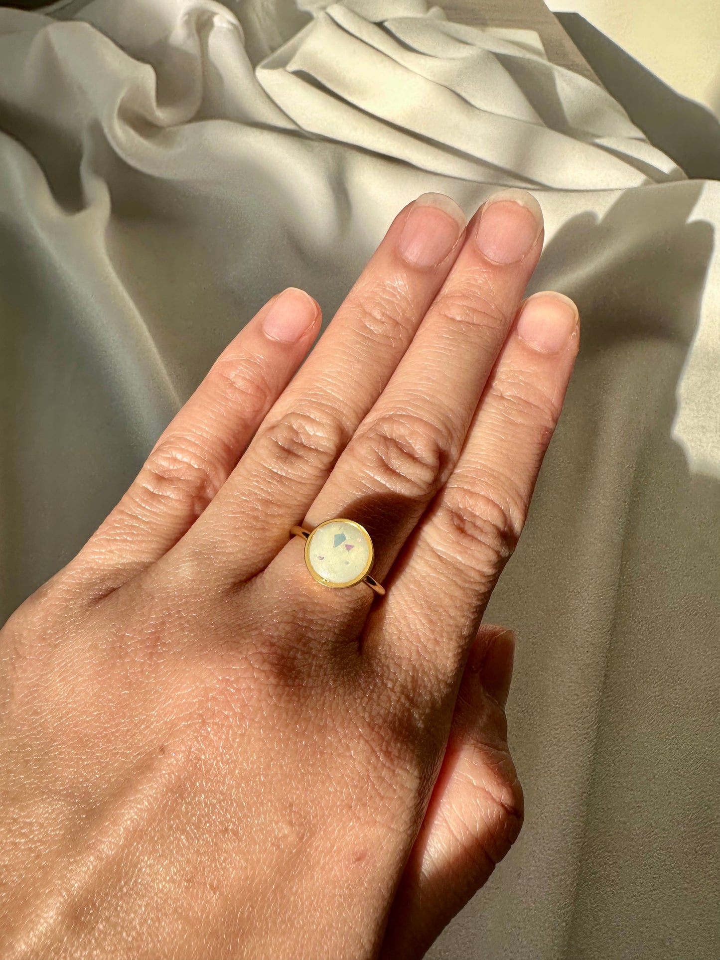 Aventurine Opal- Adjustable Gold Ring